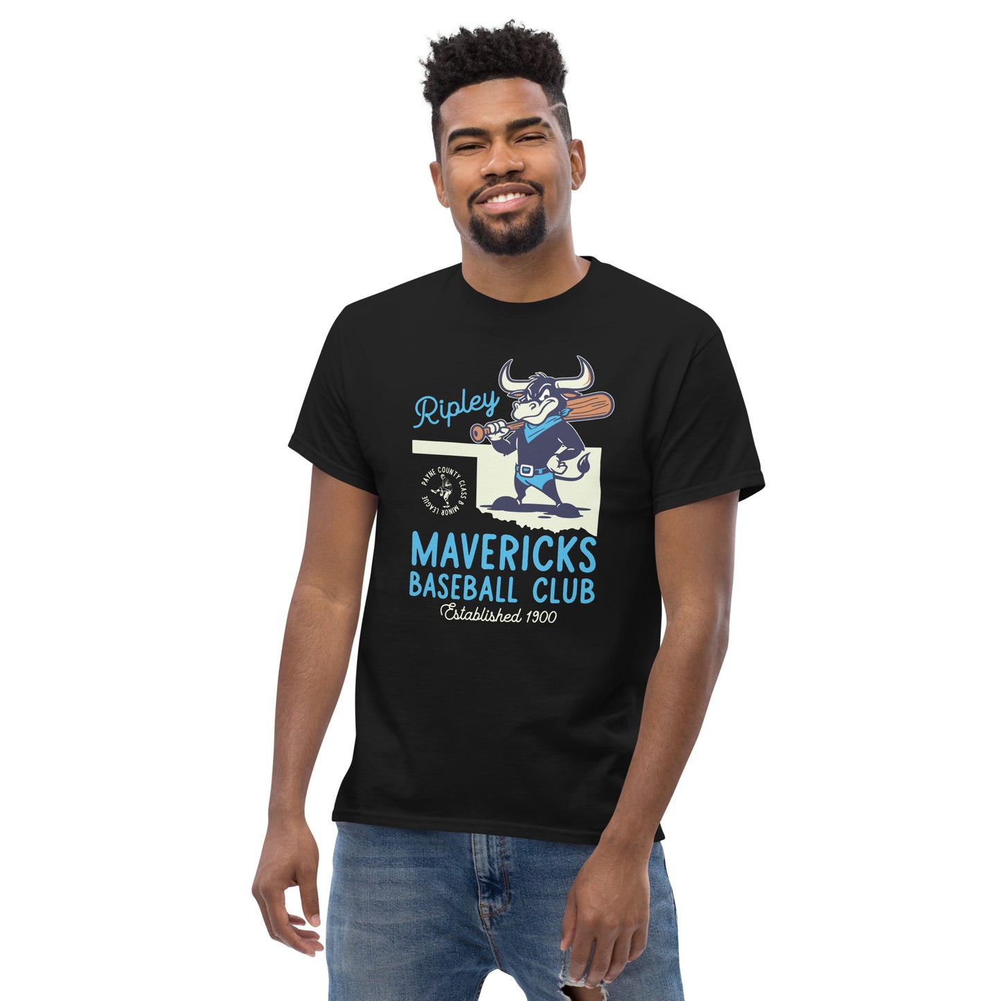 Men's Ripley Mavericks Minor League Baseball Team-Basic Classic Tee