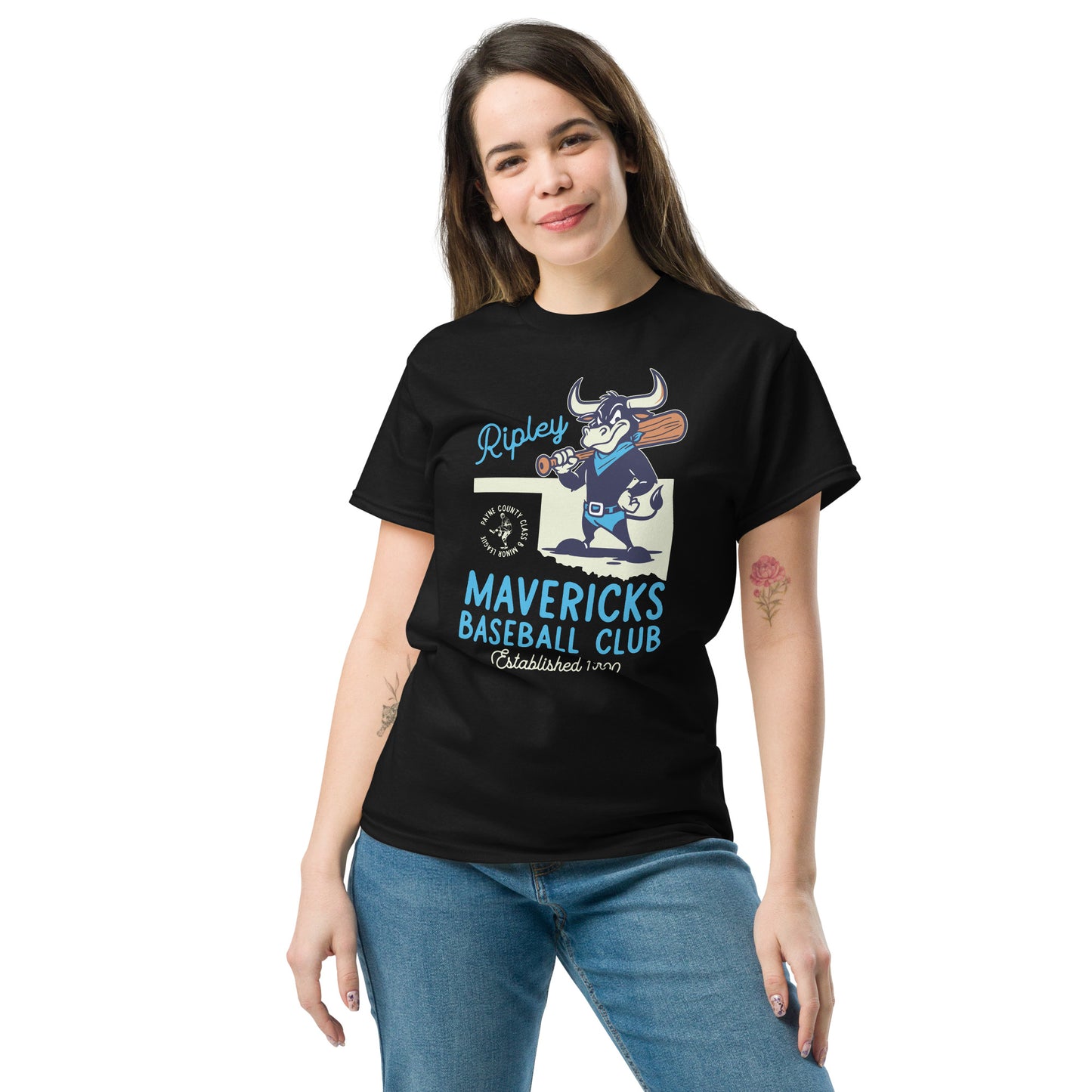 Men's Ripley Mavericks Minor League Baseball Team-Basic Classic Tee