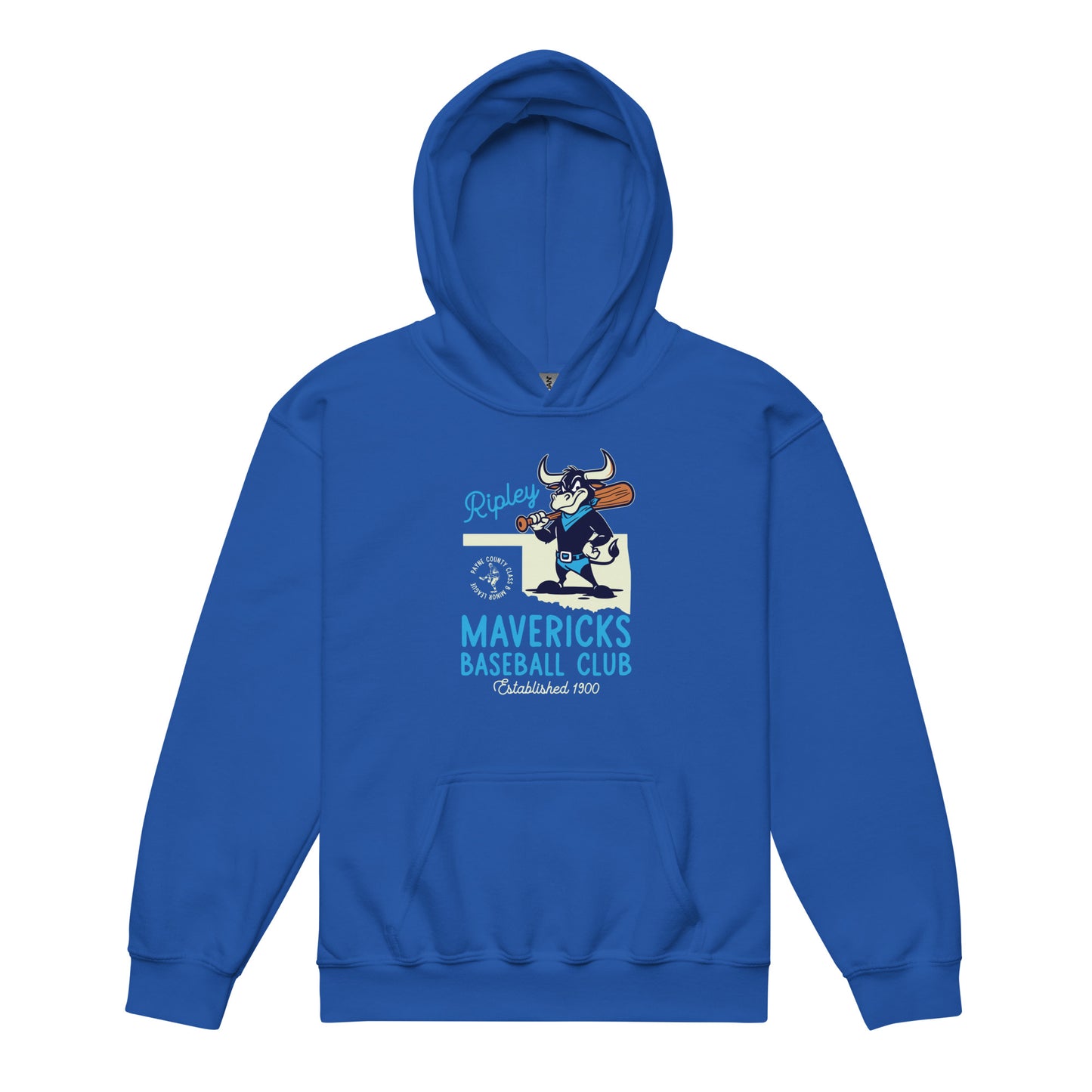 Ripley Mavericks Minor League Baseball Team- Basic Youth heavy blend hoodie