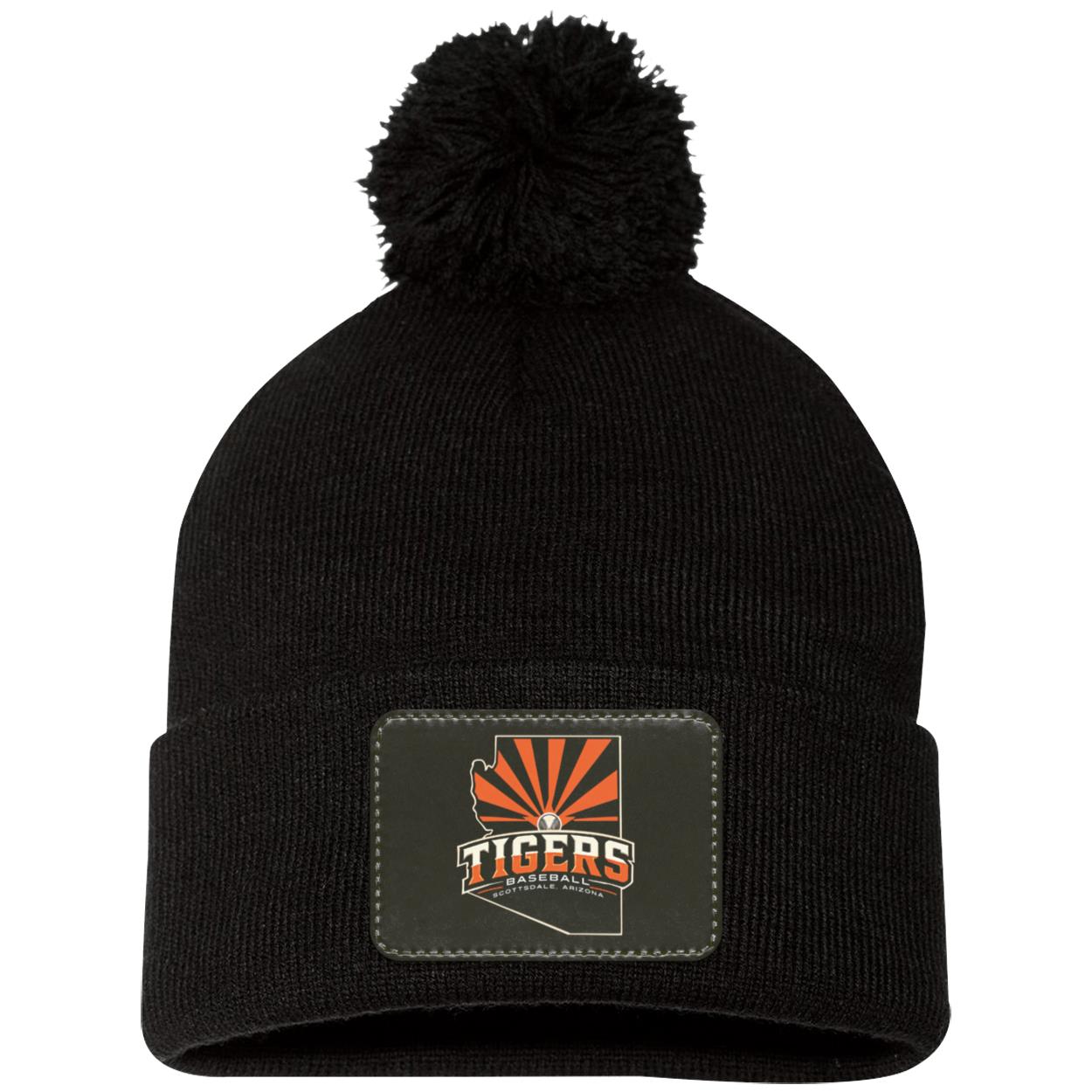 Tigers Baseball Pom Pom Knit Cap - Patch