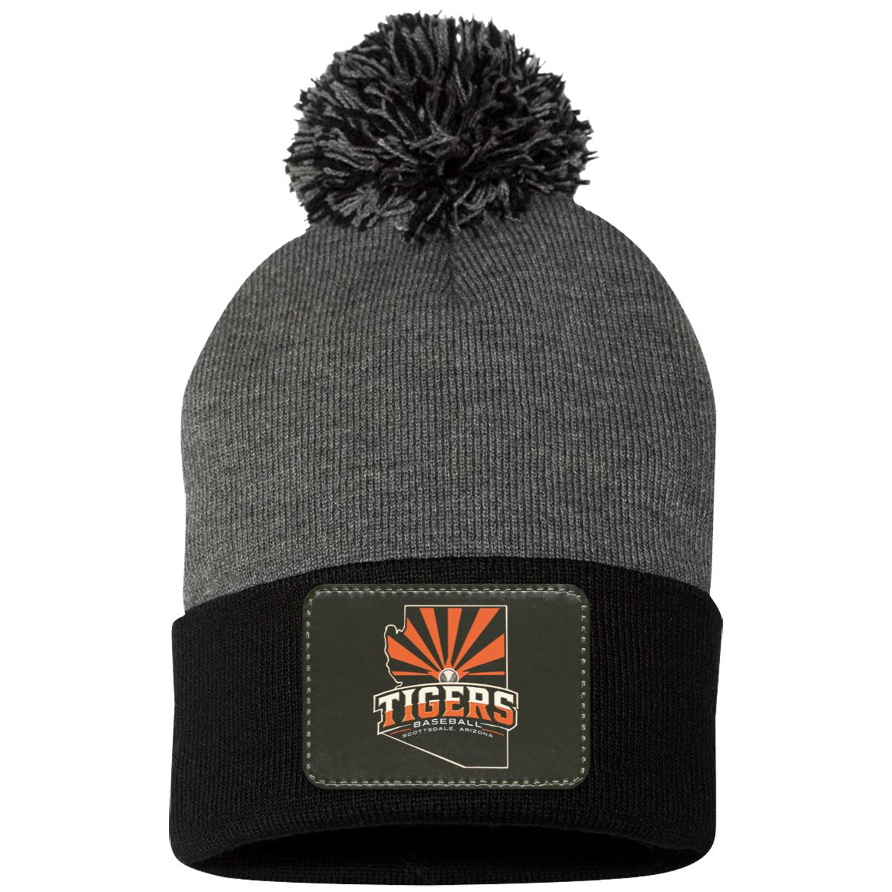 Tigers Baseball Pom Pom Knit Cap - Patch