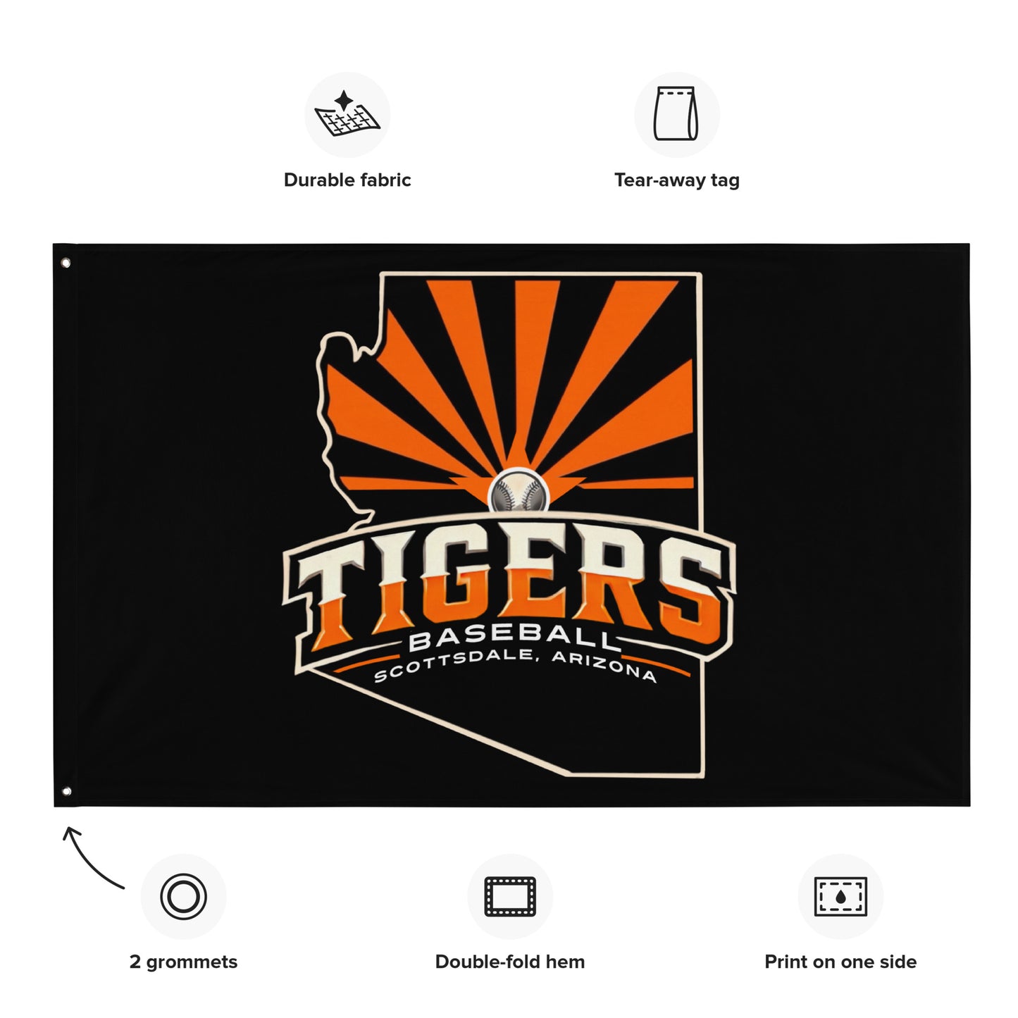 Tigers Baseball Wall Flag