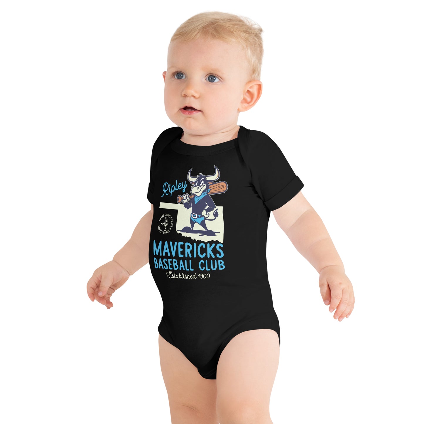 Ripley Mavericks Minor League Baseball Team-Baby short sleeve one piece