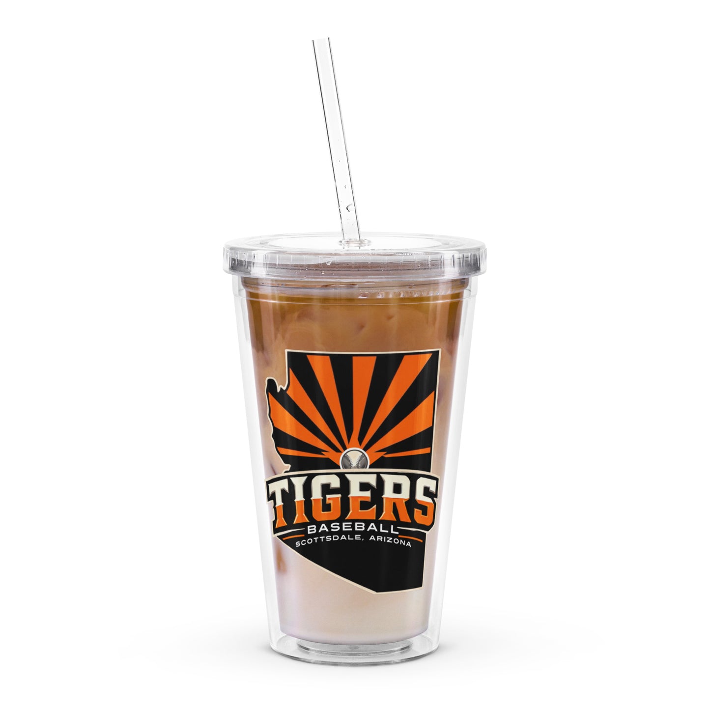 Tigers Baseball Clear Plastic Tumbler