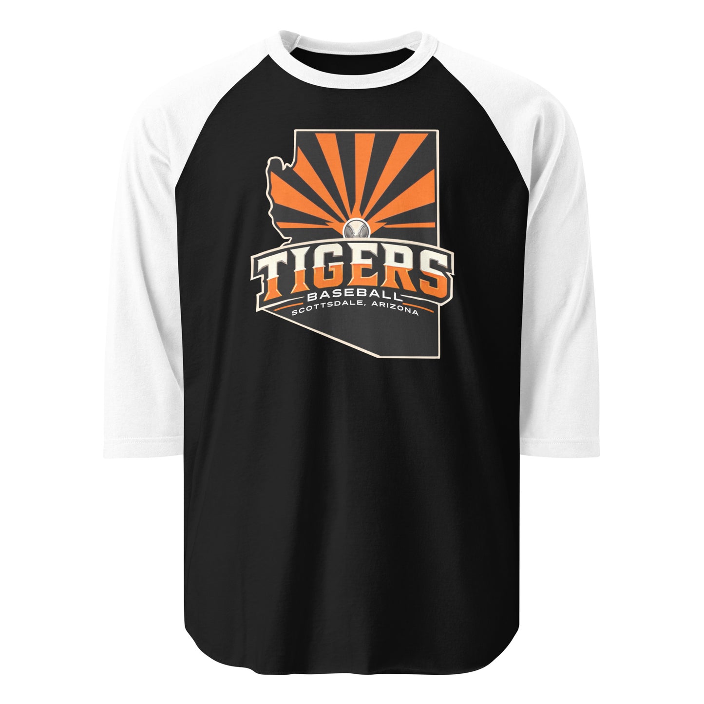 Tigers Baseball Adult 3/4 Sleeve Raglan Shirt