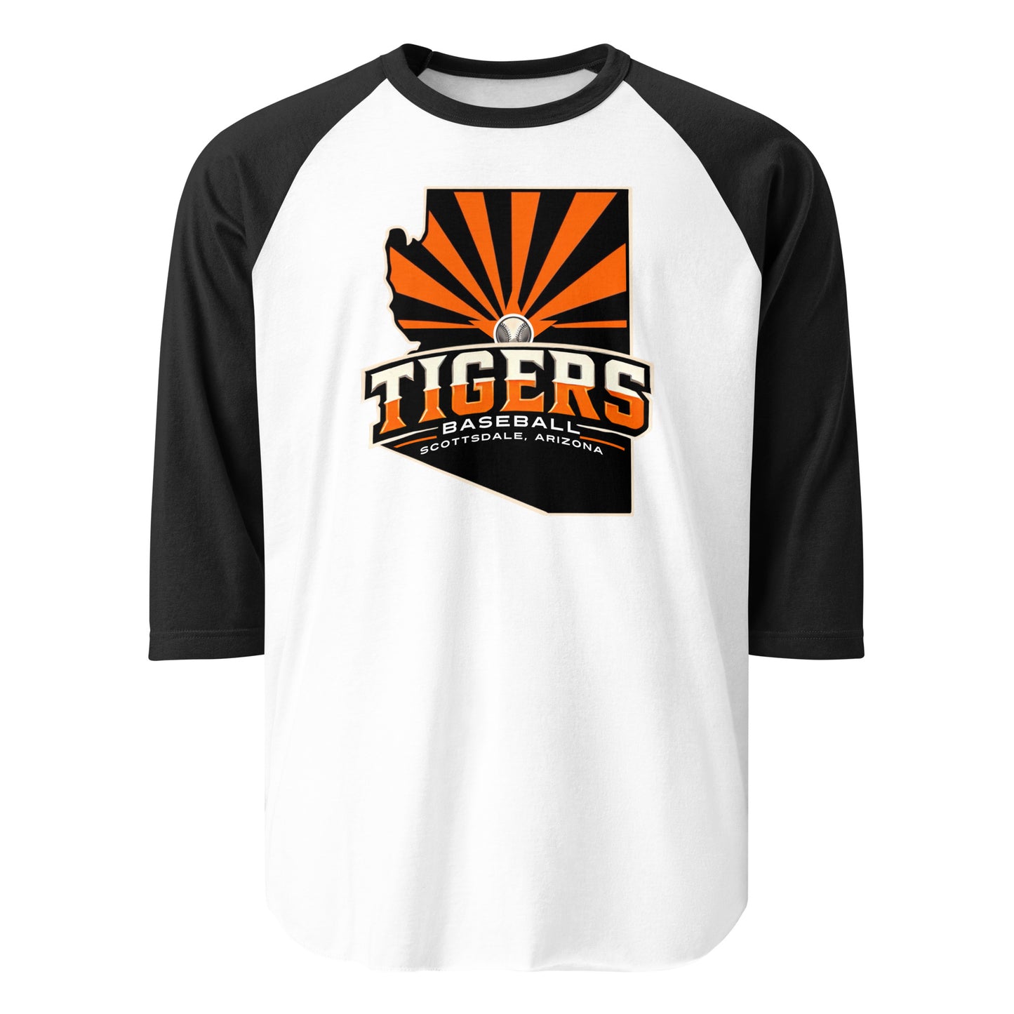 Tigers Baseball Adult 3/4 Sleeve Raglan Shirt