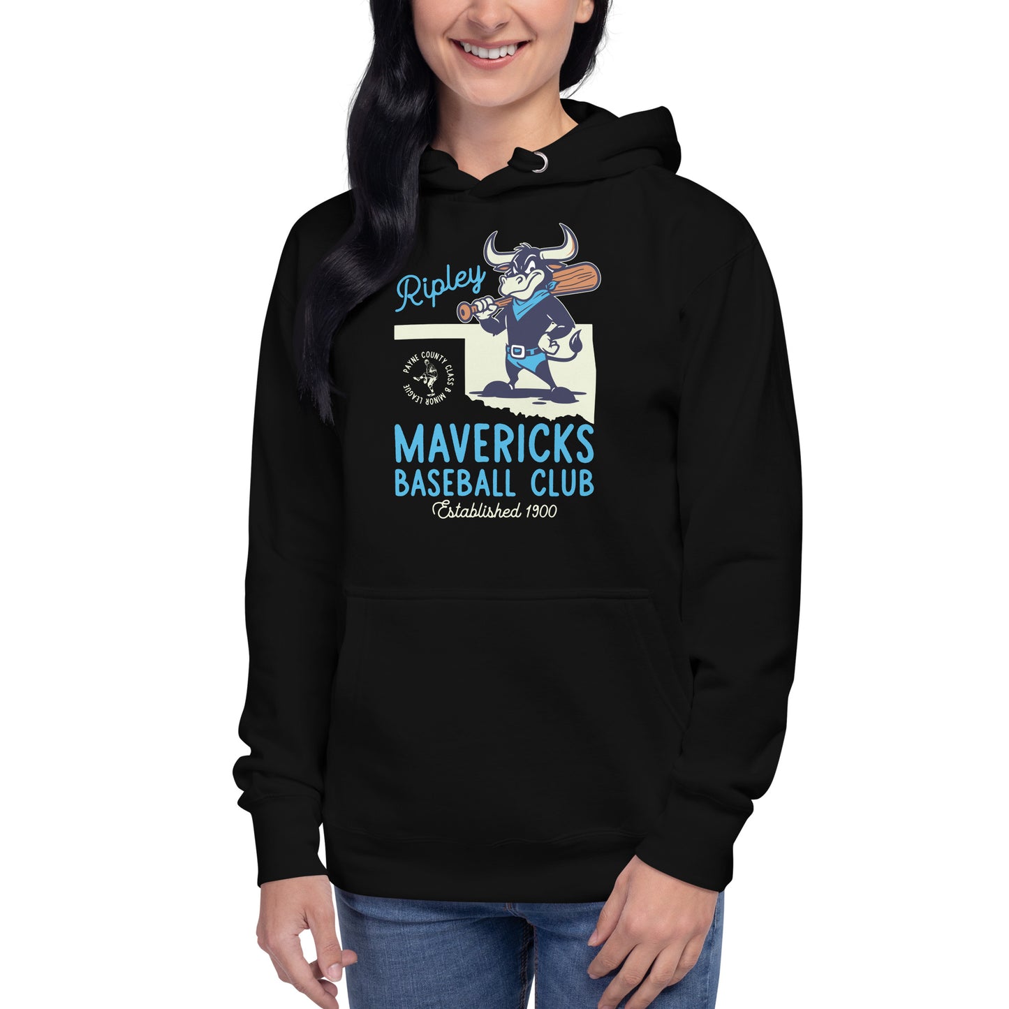 Ripley Mavericks Minor League Baseball Team-Luxury Unisex Hoodie