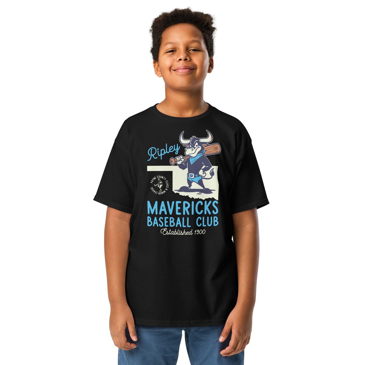 Ripley Mavericks Minor League Baseball Team- Basic Youth classic tee