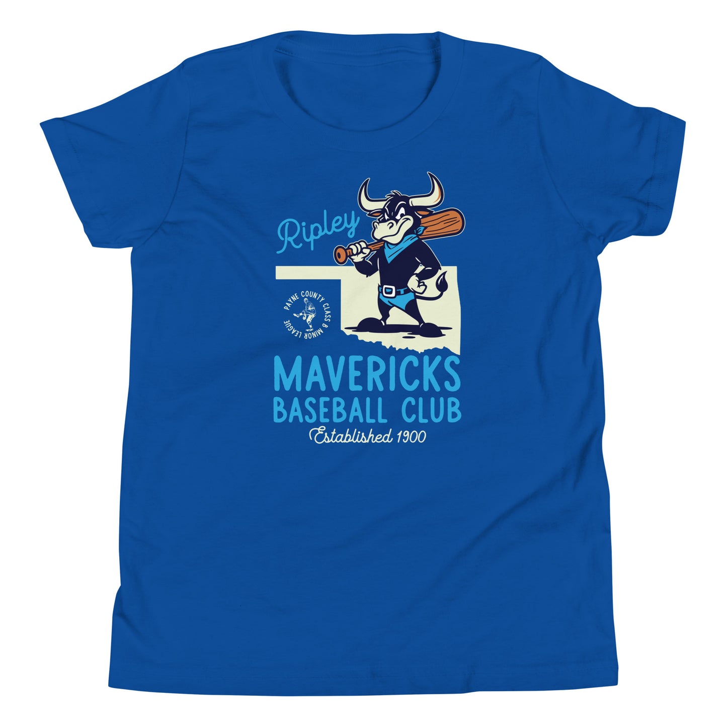 Ripley Mavericks Minor League Baseball Team- Luxury Youth Short Sleeve T-Shirt